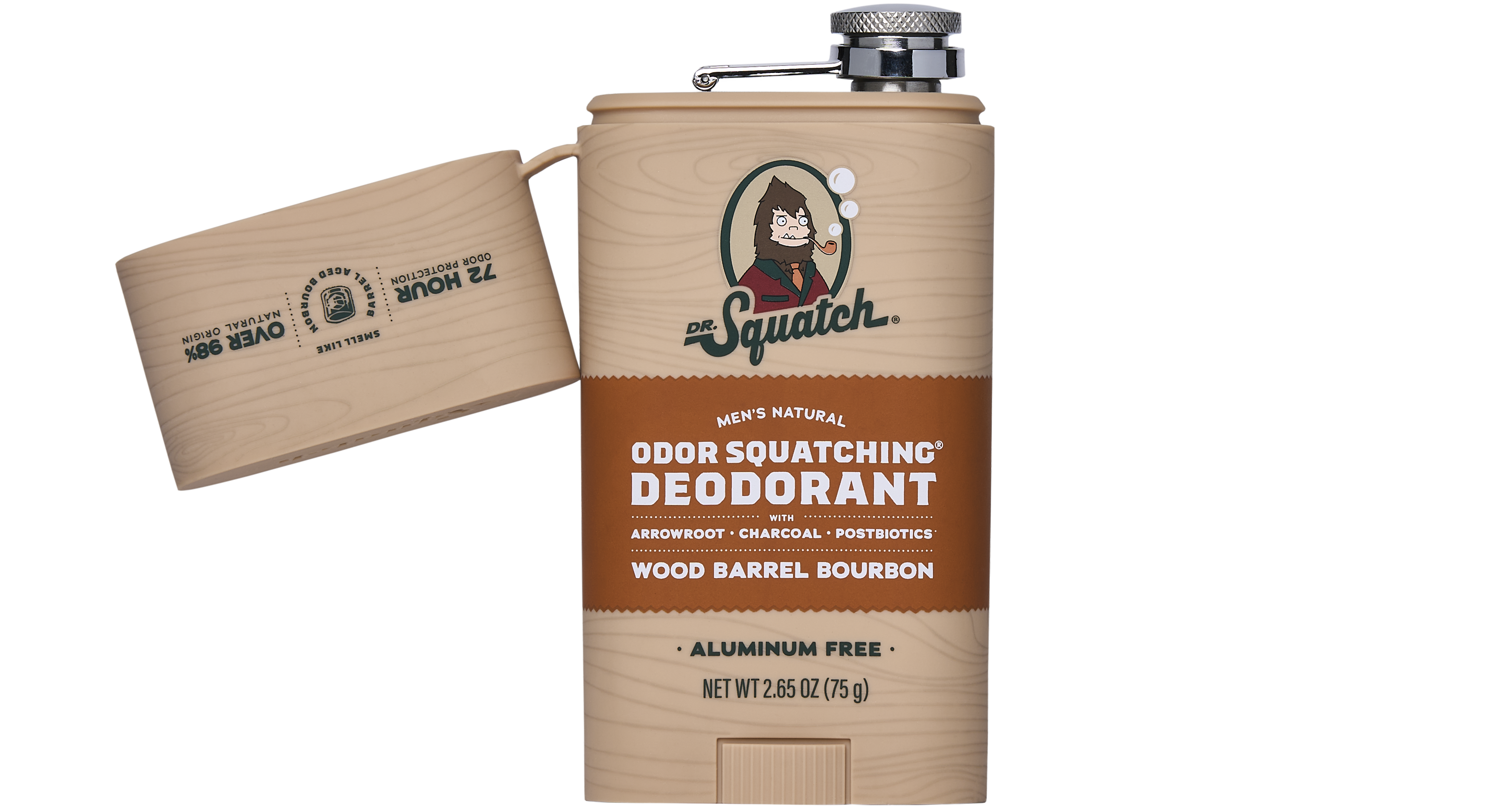 Wood Barrel Bourbon Deo Flask - Bold Scents for Clean Skin