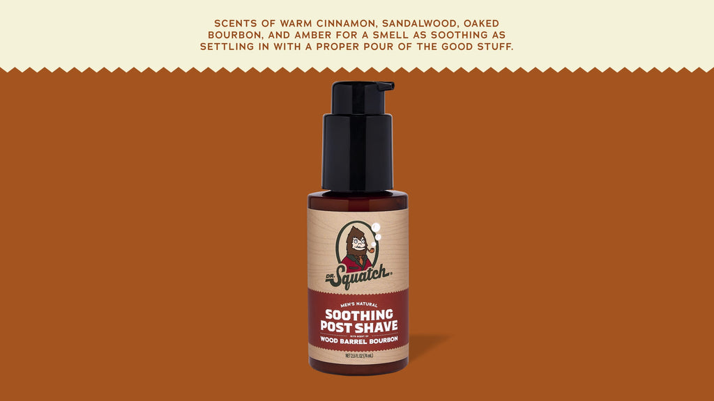 Soothing Post Shave Wood Barrel Bourbon - Grab a Bar Worth Using