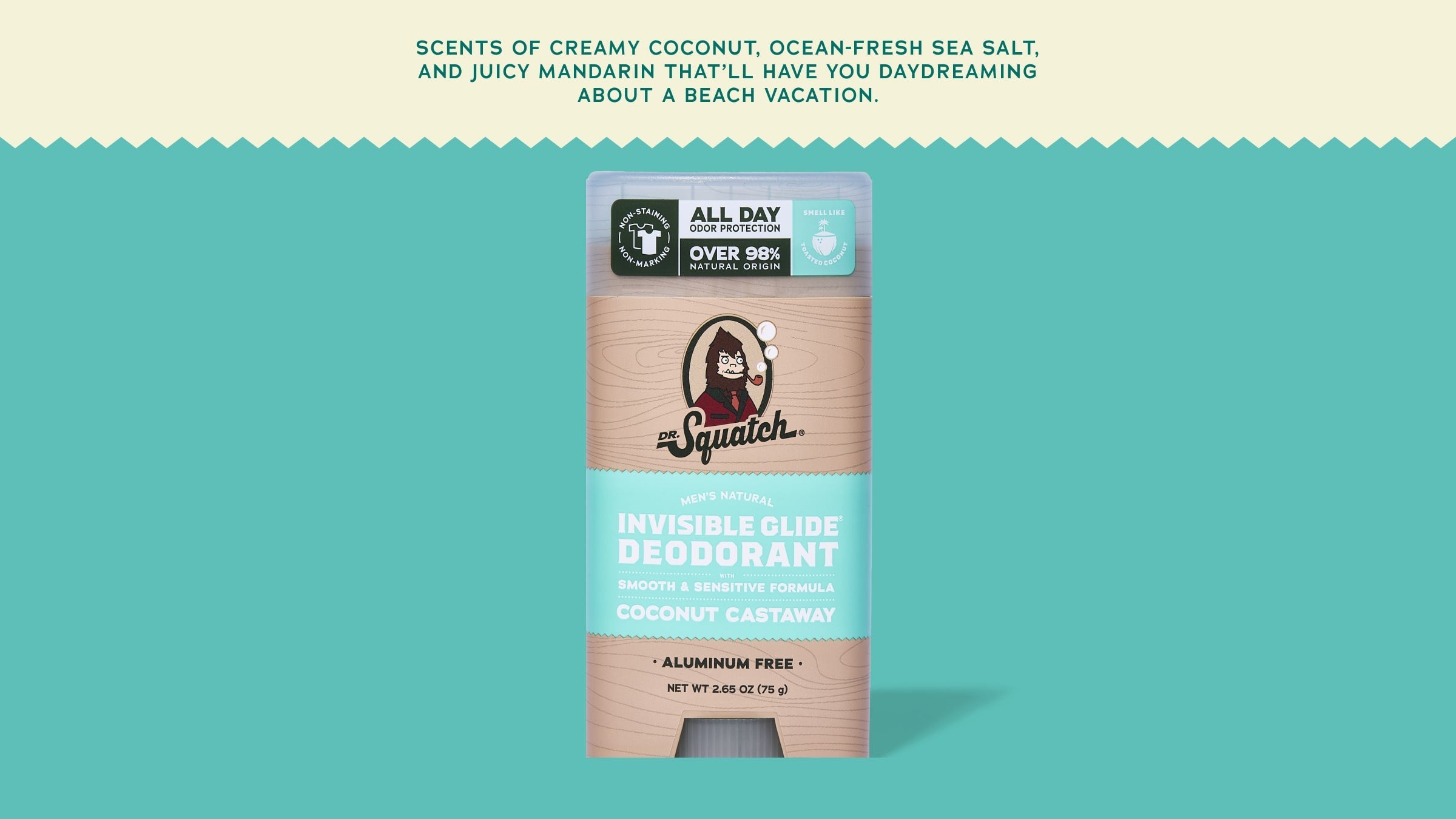 Coconut Castaway Invisible Glide Deodorant - Make Clean Feel Rugged