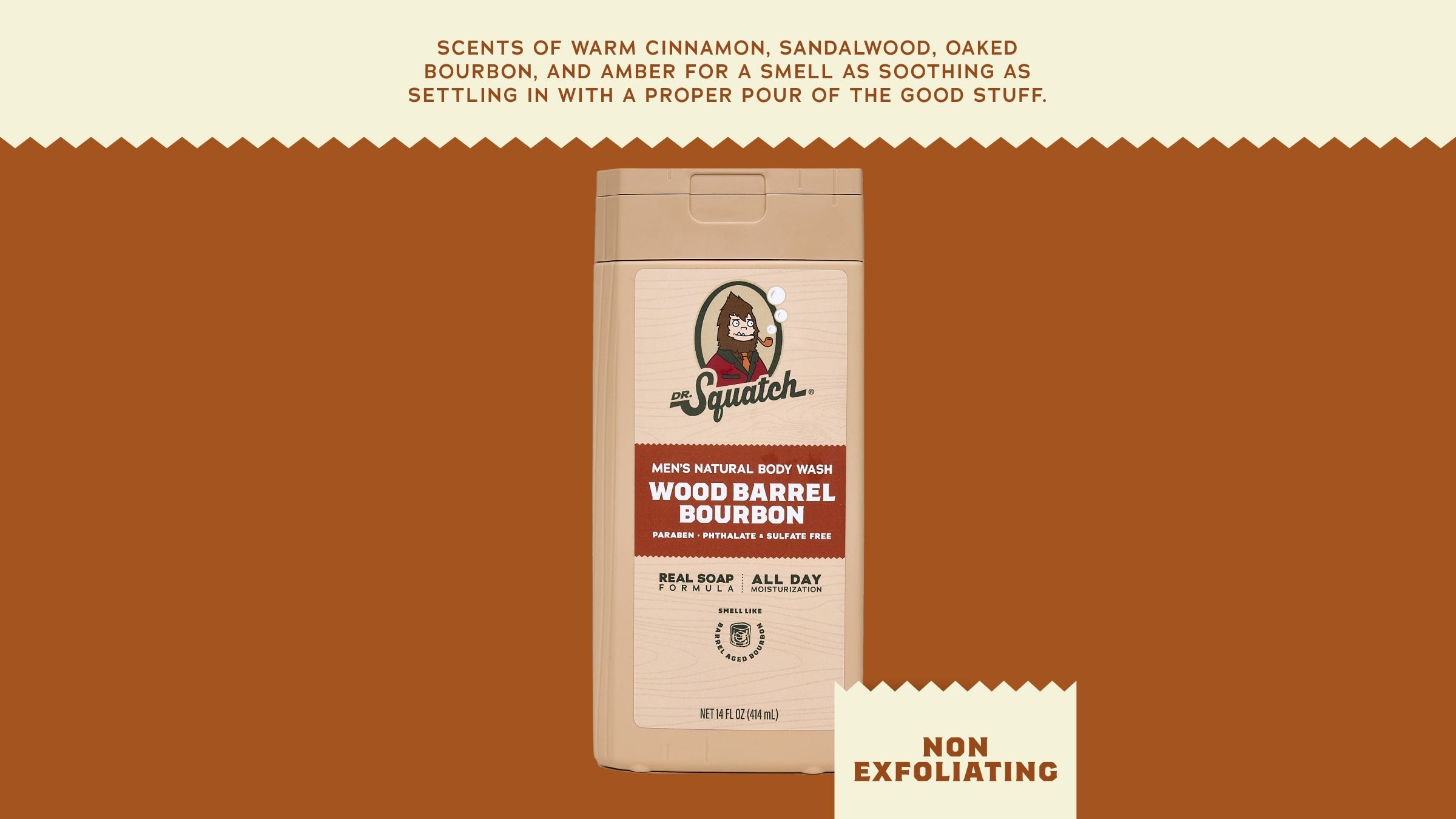 14 oz Wood Barrel Bourbon Body Wash - Go From Dirty to Fresh