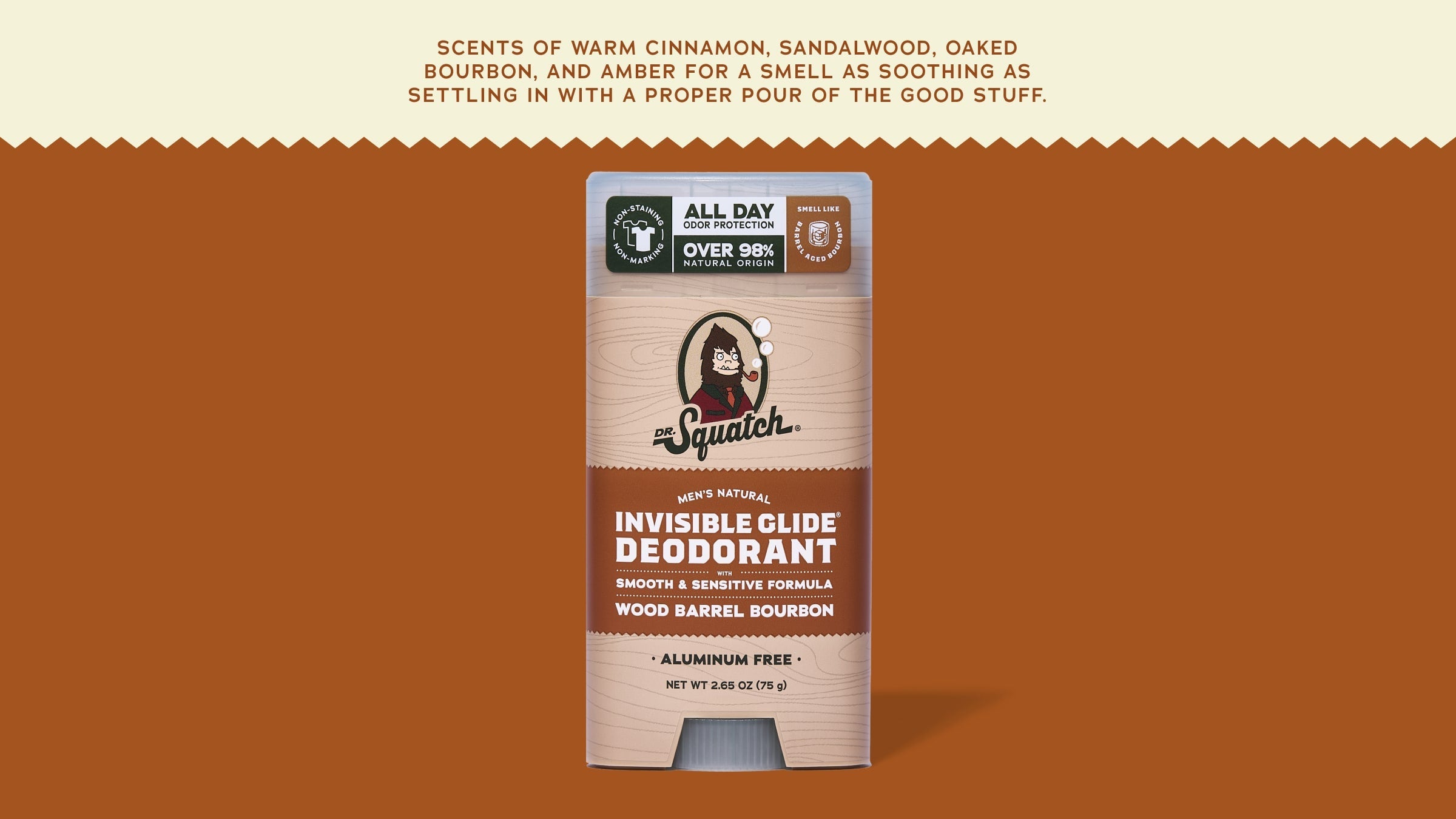 Wood Barrel Bourbon Invisible Glide Deodorant - Freshness Built for Men