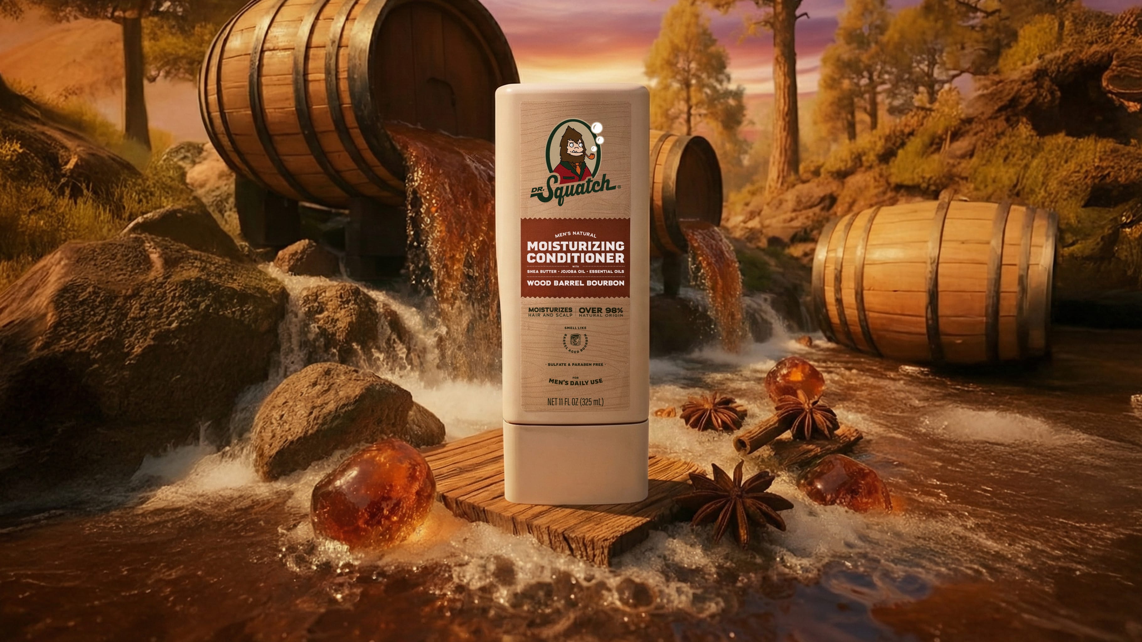 Wood Barrel Bourbon Conditioner - Step Into Better Freshness