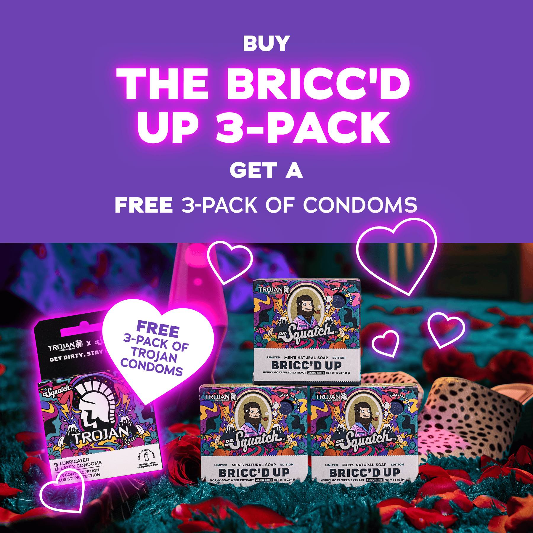 Bricc'd Up Condom 3-Pack - Clean Up Then Head Out