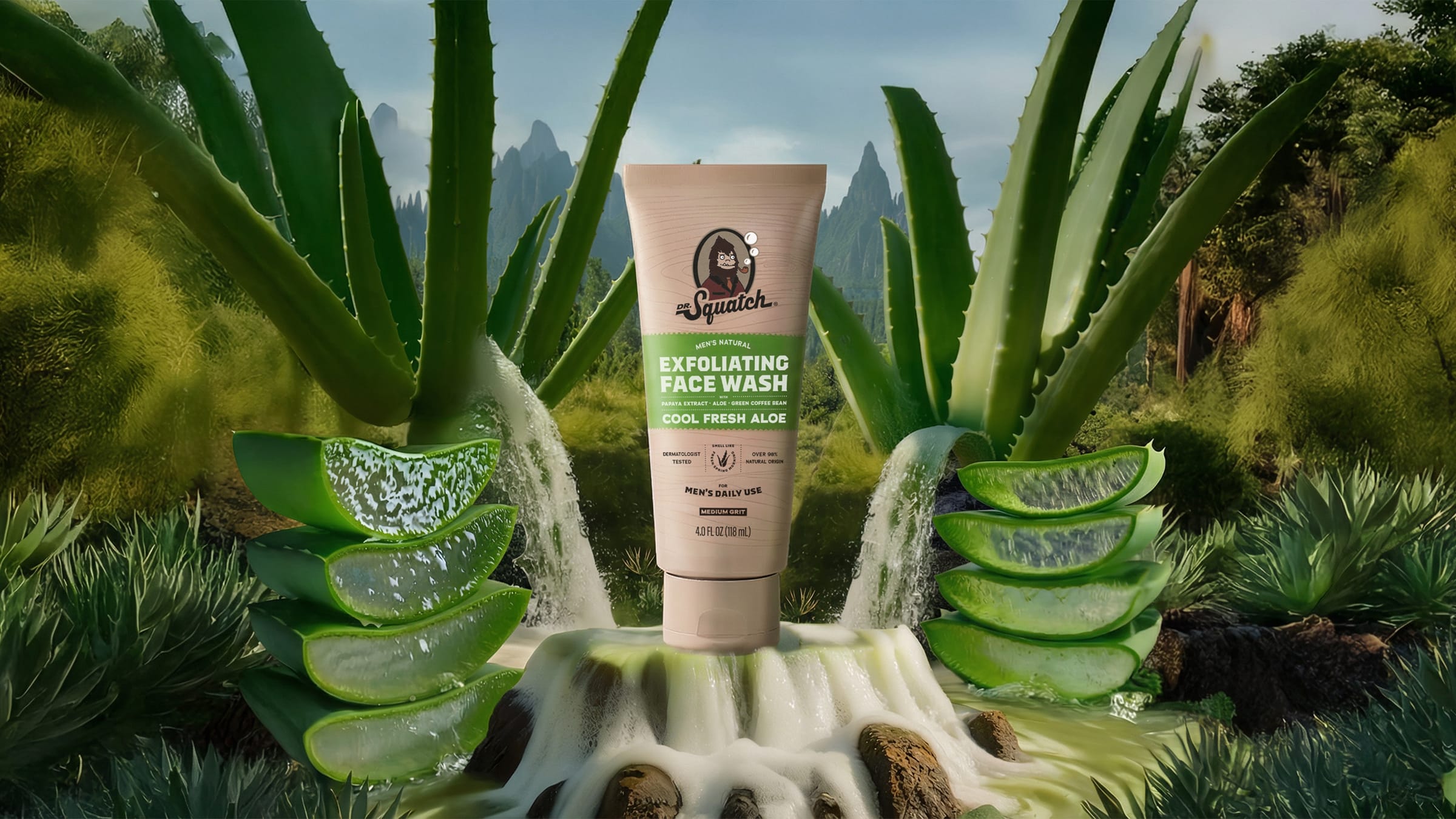 Cool Fresh Aloe Exfoliating Face Wash - Soap That Feels Like Gear