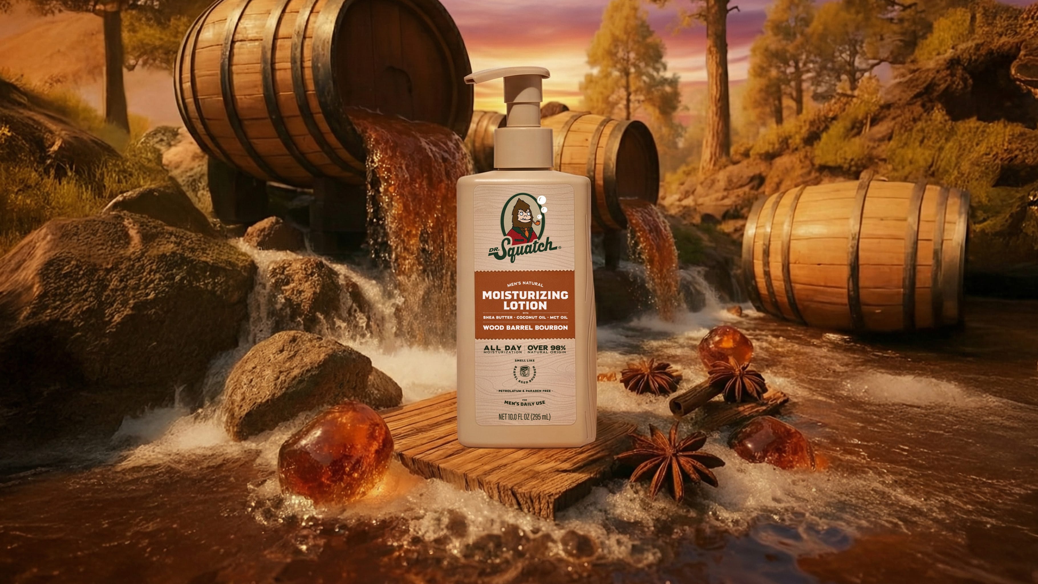 Wood Barrel Bourbon Lotion - Bring Clean Energy Back