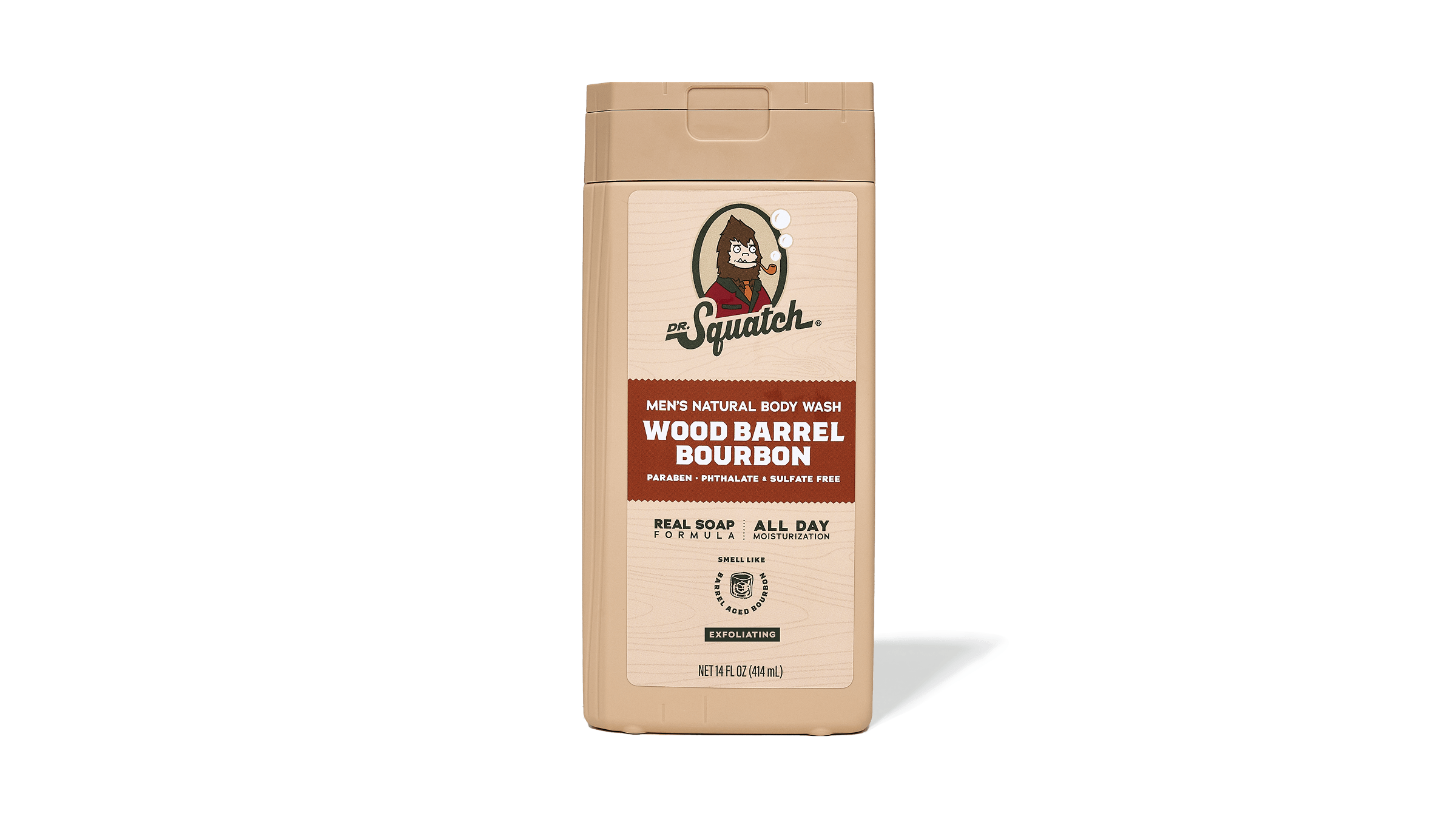 14 oz Wood Barrel Bourbon Exfoliating Body Wash - Soap With a Fresh Kick